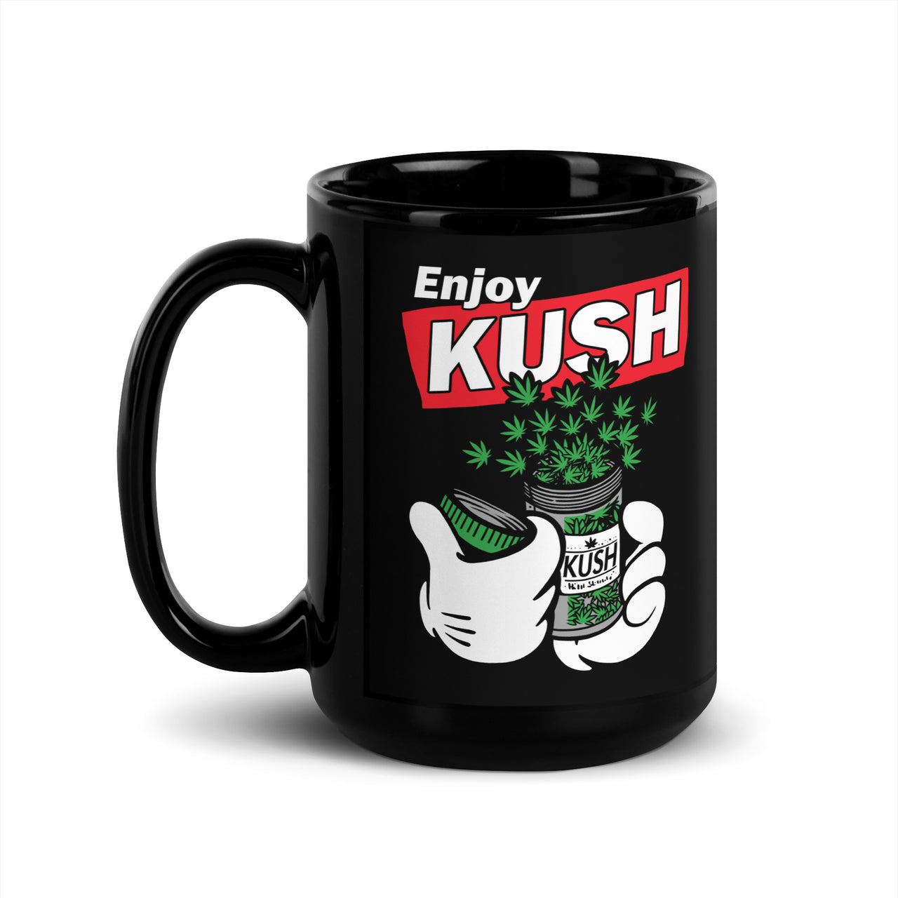 ENJOY FRESHNESS BLACK GLOSSY MUG