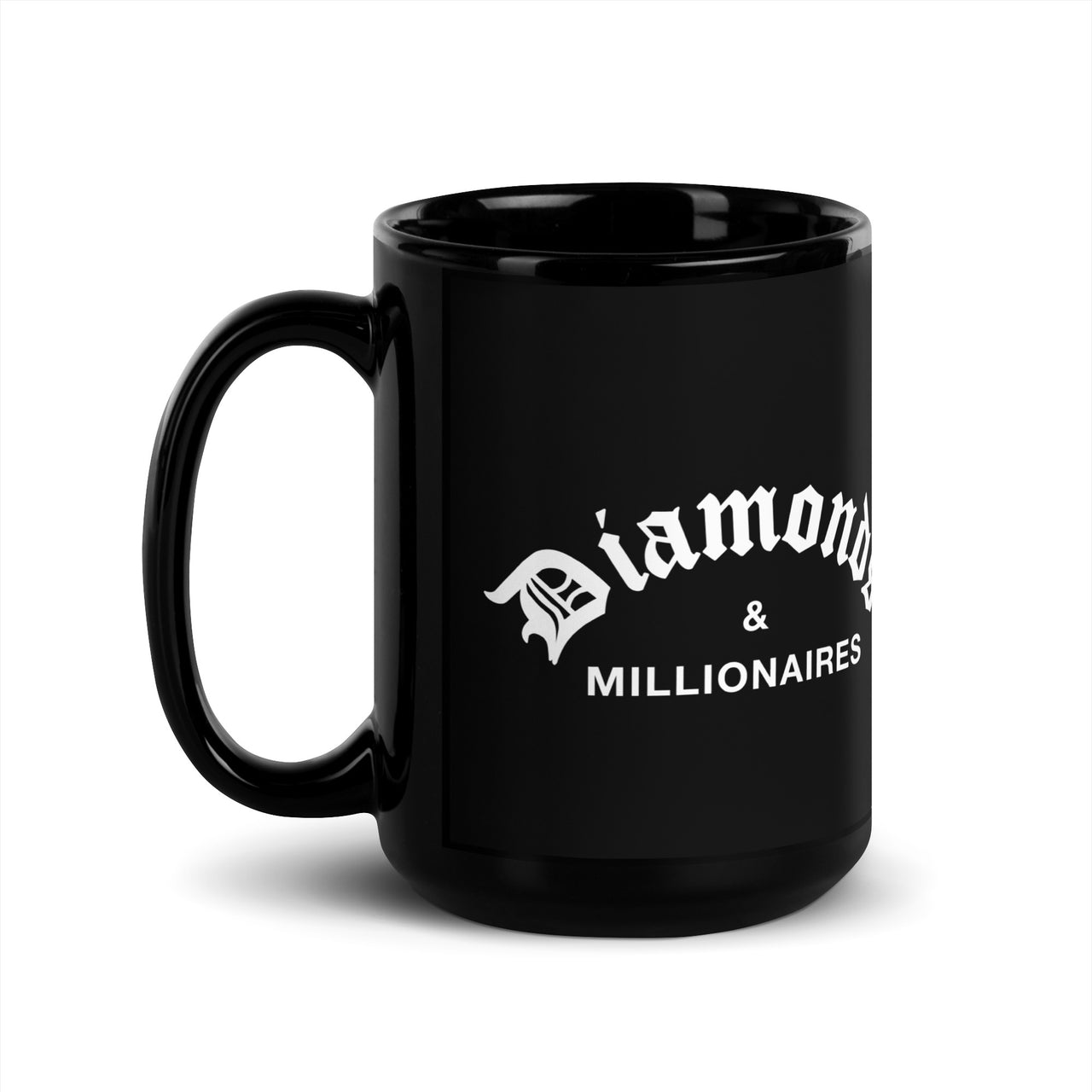 DIAMOND & MILLIONAIRES BLACK GLOSSY MUG