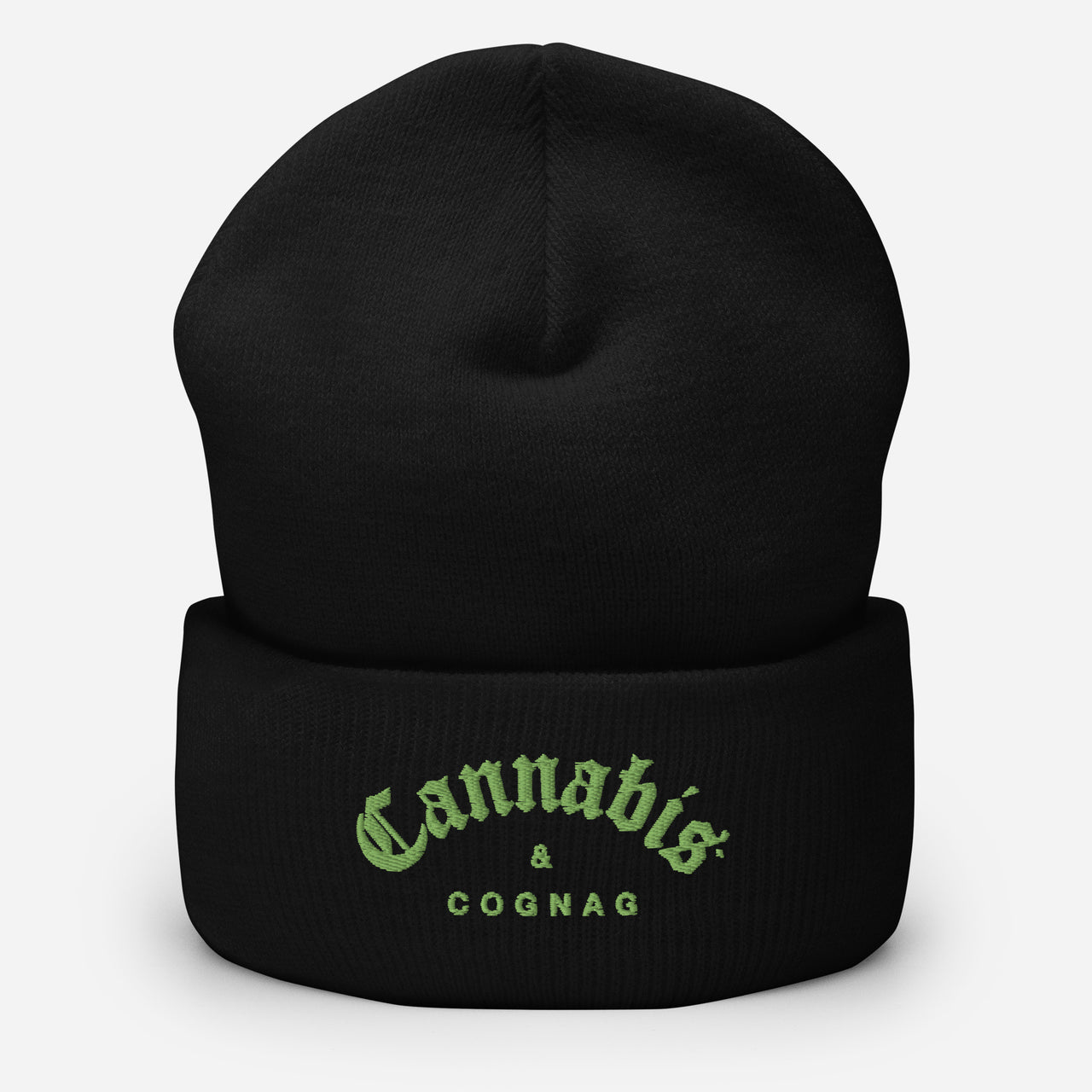 CANNABIS COGNAC CUFFED BEANIE