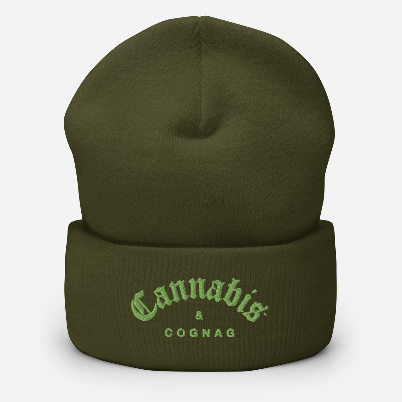 CANNABIS COGNAC CUFFED BEANIE