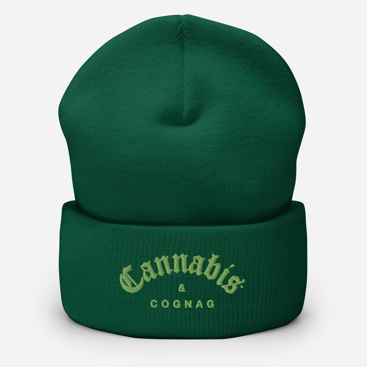 CANNABIS COGNAC CUFFED BEANIE