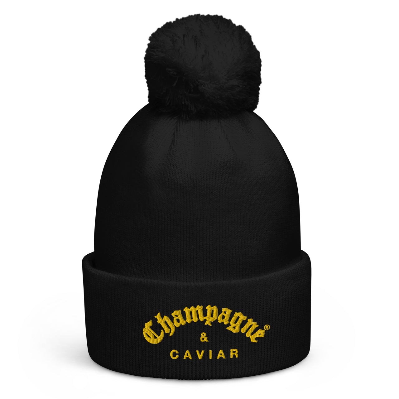 CHAMPAGNE & CAVIAR POM POM BEANIE