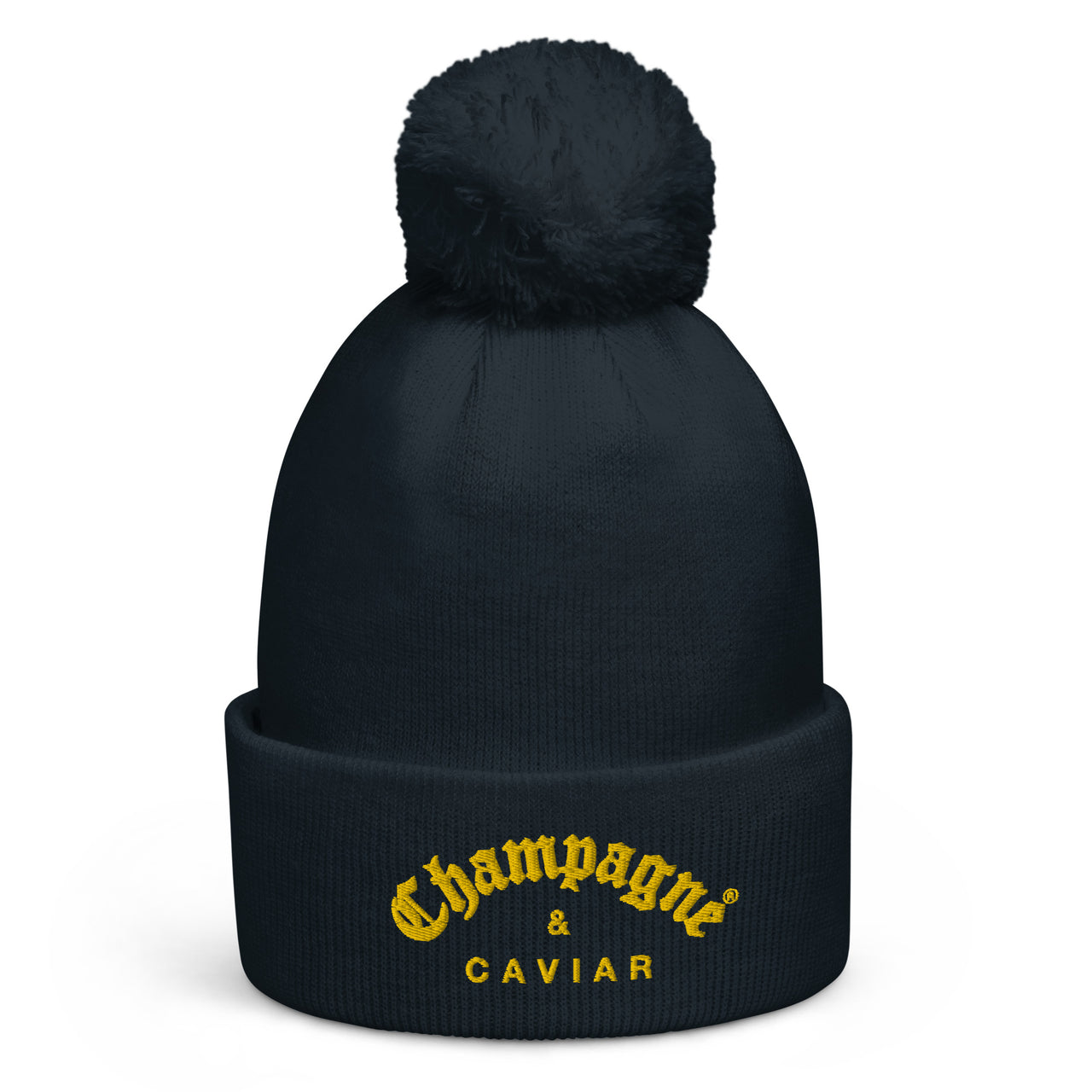 CHAMPAGNE & CAVIAR POM POM BEANIE