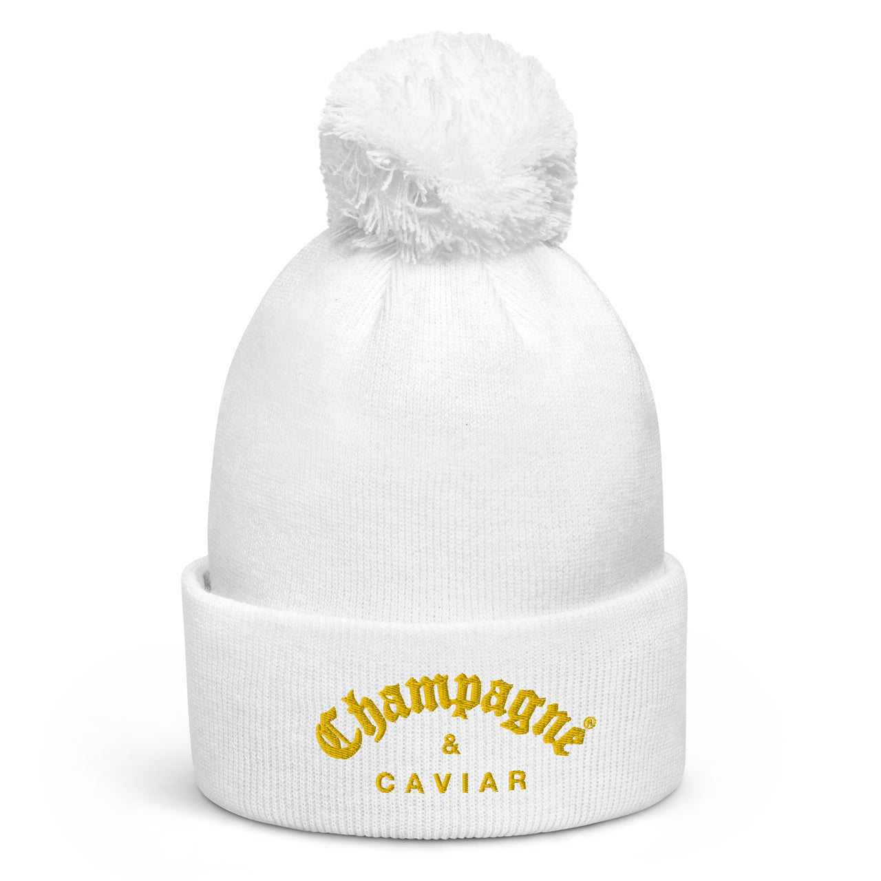 CHAMPAGNE & CAVIAR POM POM BEANIE